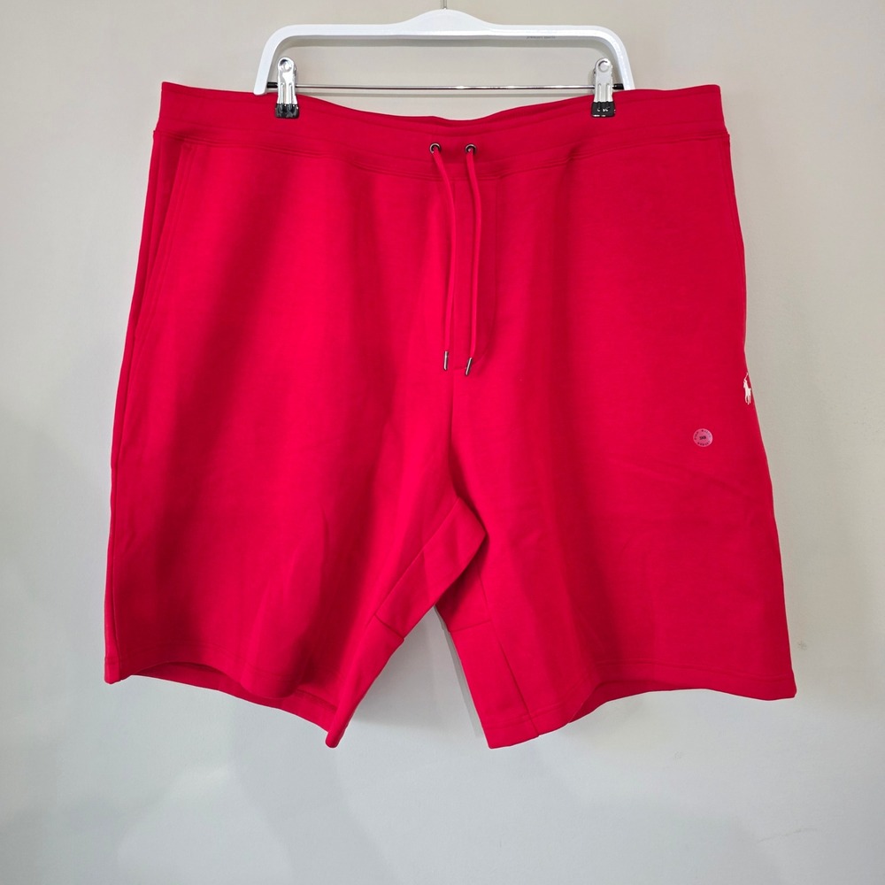 Polo Ralph Lauren Mens Red Fleece Sweat Shorts Big & Tall 3XB New With Tags